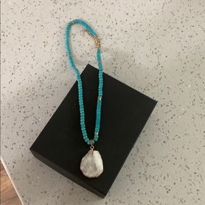 Turquoise and quartz necklace